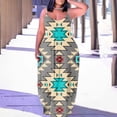 thumbnail image 1 of SMihono Robe Maxi Bohème d'Été pour Femmes Grande Taille Mode Féminine Col Rond Sans Manches Robe Imprimée de Plage, 1 of 6