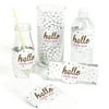 Hello Little One - Pink and Gold - Girl Baby Shower DIY Party Wrapper Favors - Set of 15