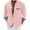 Pink ②, variant on Dvprdro Men's Trendy Linen Cotton Shirt Unique Floral Printed Long Sleeve Button-Down Work Blouse Casual Lapel Breathable Top Black L
