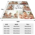 thumbnail image 6 of Custom Blanket with Photos Text Customized Blanket Personalized Flannel Throw Blankets for Adult Kid Birthday Wedding Christmas Halloween Fathers Mothers Valentines Day Gift 40"X30", 6 of 6