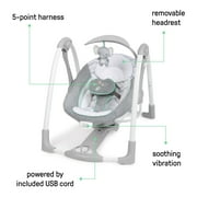 Ingenuity 2-in-1 Portable Baby Swing & Infant Seat with Vibrations and Music, Unisex, Swell