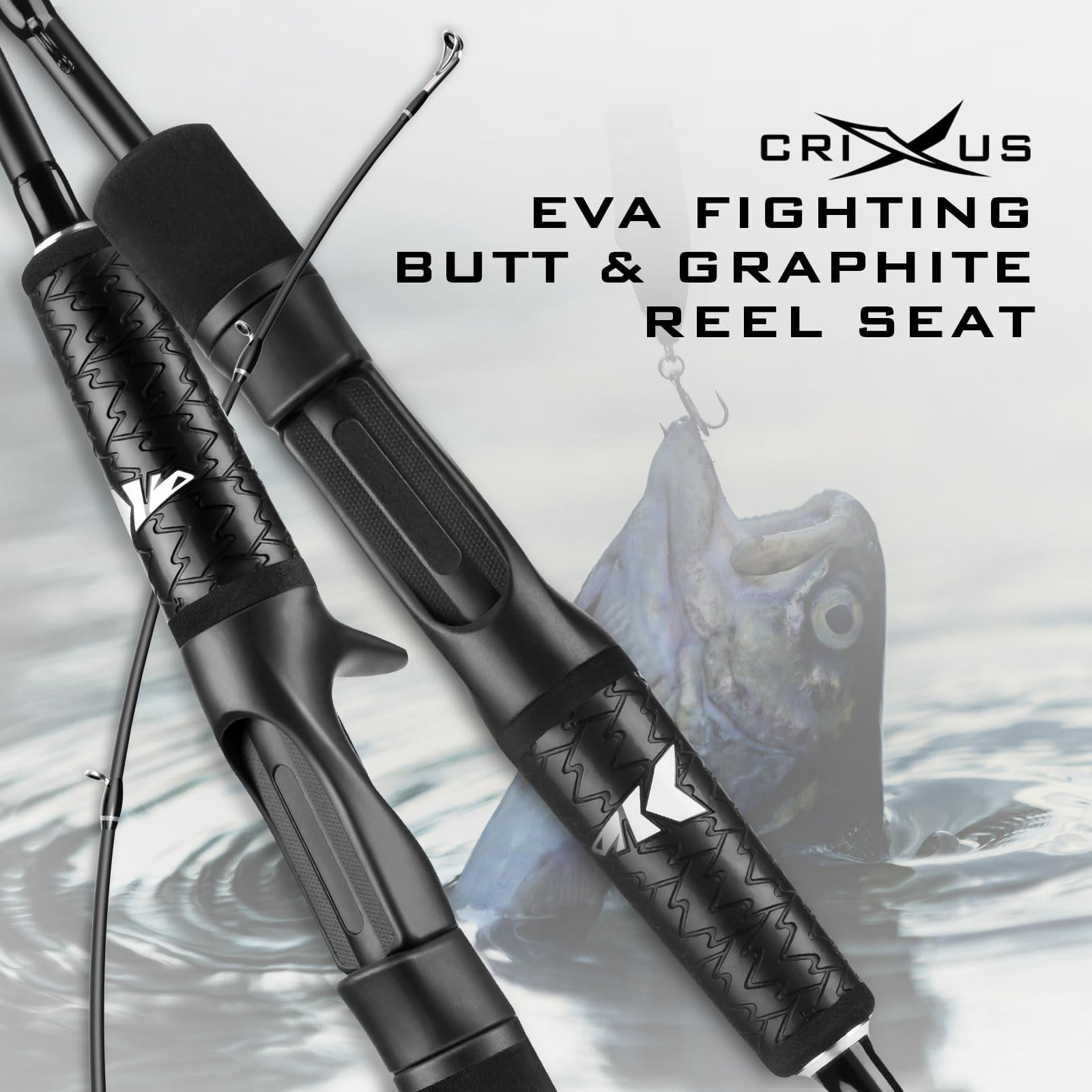 Crixus Fishing Rods Im6 Graphite Spinning Rod & Casting W/zirconium Oxide Ring Stainless Steel Guides  Superpolymer Handle