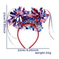 thumbnail image 7 of Patriotic Red White Blue Headband, Sparkly Tinsel & Star Hair Hoop for 4th of July Parties, 7 of 7