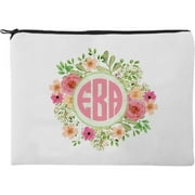 Floral Monogram Personalized Makeup Bag