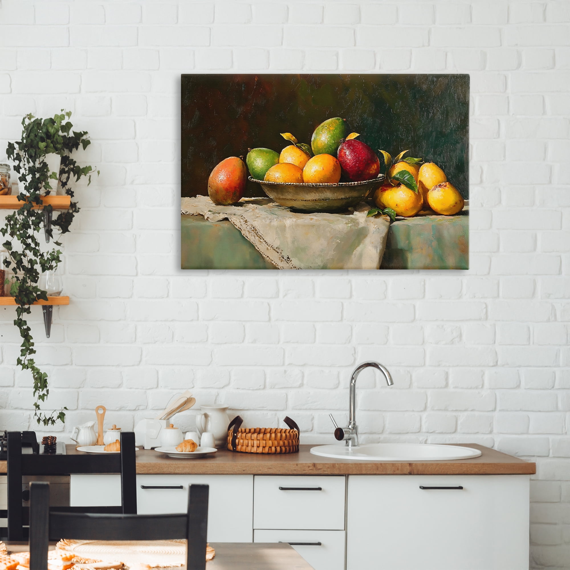 Stupell Industries Fancy Table Fruit Arrangement Canvas Wall Art, design by Creative Studio