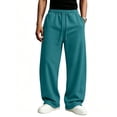 thumbnail image 7 of Men's Baggy Sweatpants Heavyweight Wide Leg Drawstring Sweat Pants,Casual Lounge Joggers with Pockets Slacks Turquoise S, 7 of 7