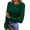 Dark Green, variant on Fantaslook Fitted Long Sleeve Shirts for Women Stretch Casual Basic Tops Crewneck Ribbed Tees Shirts