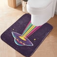 thumbnail image 2 of Yayeee Bath Rug for Bathroom Floor Non Slip Rectangle Fluffy Soft Absorbent Mat, 16"x24", Colorful UFO, 2 of 7