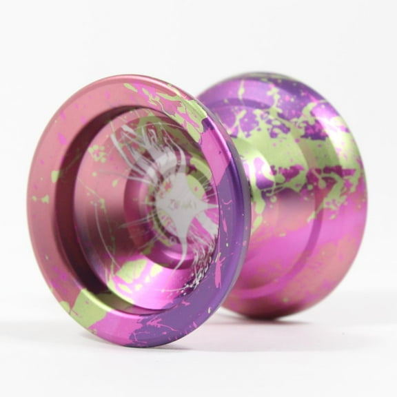C3yoyodesign Zillion Yo-Yo - Monometal - Large Diameter and Wide Bodied YoYo (Purple Green Pink Splash)