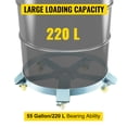 thumbnail image 3 of VEVOR Heavy Duty Drum Dolly 5 ruedas giratorias marco de acero de 55 galones sin inclinación con freno, 3 of 8