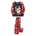 thumbnail image 4 of KelaJuan Christmas Family Matching Pajamas Set, Long Sleeve Elk Print Tops+Plaid Snowman Print Pants, 4 of 8
