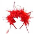 thumbnail image 2 of Cadancy Mardi Gras Headband for Women Feather Flower Carnival Ball Cocktail Party Hairband Venetian Masquerade Vintage Hair Accessory, 2 of 7