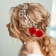 thumbnail image 2 of 4 horquillas retro para mujer con rosas artificiales, accesorios para el cabello (rojo), 2 of 6