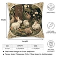 thumbnail image 3 of Woodland Rabbits Throw Pillow Covers 18x18 | Rustic Bunny Decorative Cushion Case for Couch, Sofa and Cabin | Vintage Spring Easter Pillowcases Decor for Living Room, Farmhouse, 3 of 6