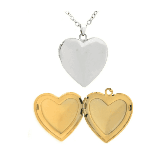 Collar Dije Corazón Colgante Para Foto color Dorado