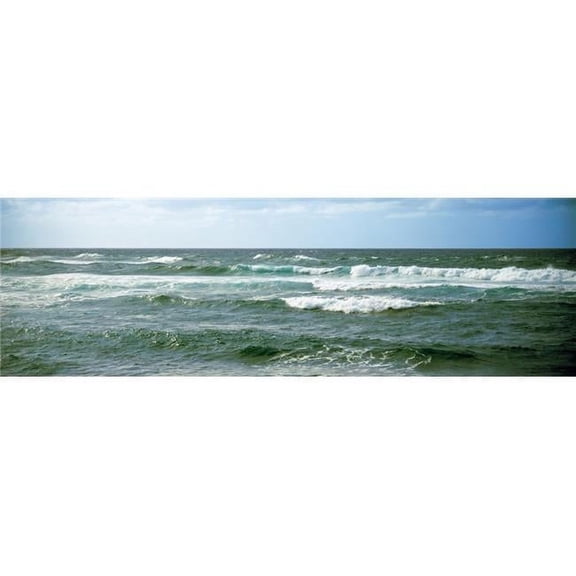 Waves in The Pacific Ocean Oahu Hawaii USA Poster Print - 27 x 9
