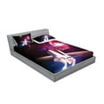 thumbnail image 2 of Ambesonne Galaxy Fitted Sheet & Pillow Sham Set, Milky Way Galactic Theme, Full, Magenta White, 2 of 2