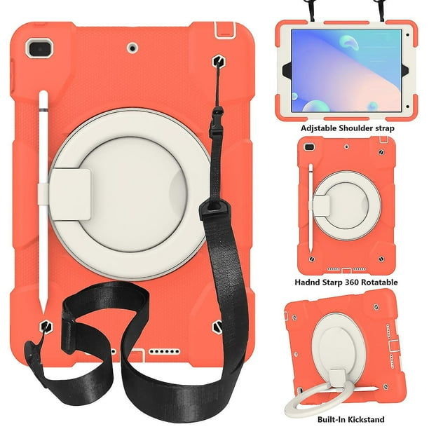 Funda para iPad Air de 10,2 pulgadas (2019/2020) con correa para el hombro, soporte de anilla grande, portalápices, protección contra caídas, duradera.