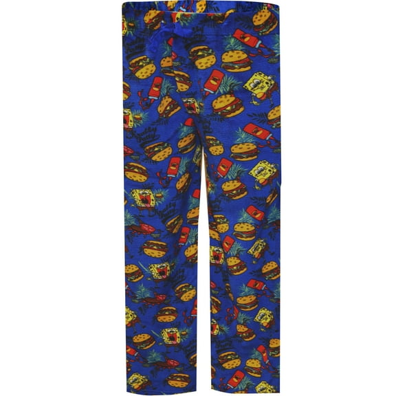 Mad Engine Mens SpongeBob and the Krabby Patties Plush Lounge Pants (2X)