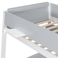 thumbnail image 6 of Harper & Bright Designs Twin over Full Bunk Bed with Striped-Design Staircase, Wooden Bunk Bed Frame with Side Shelf and Open Bookshelf for Apartment Dormitory Bedroom, Gray, 6 of 14