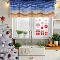 thumbnail image 5 of Blue Brown Beach Curtain Valances for Windows, Kitchen Valance Window Treatments Panel 2 Pack, Abstract Striped Gradient Ocean Sand Rod Pocket Short Curtains for Bathroom Bedroom 54 x 18 Inch, 5 of 8