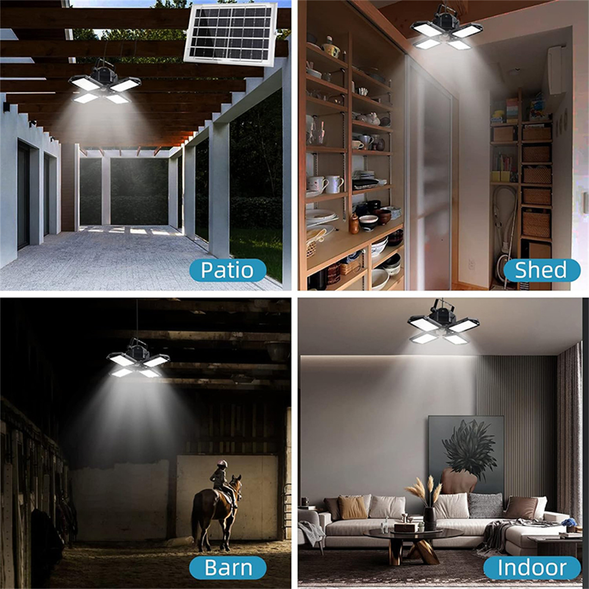 OCEST 4-Head Solar Pendant Light with Remote Control photo 3