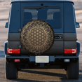 thumbnail image 5 of Flower Of Life Mandala Noir Or Housse de Pneu de Rechange pour RV SUV Remorque Géométrie Sacrée Protection de Roue de Voiture, 5 of 5