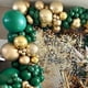 thumbnail image 3 of Kit de arco de corona verde bosque, decoración de fiesta con bola de papel de aluminio cromado, 3 of 5