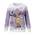 thumbnail image 4 of WEAIXIMIUNG Chandail en Molleton pour Femmes avec Fermeture Éclair Chandails de Noël pour Femmes Mode Adolescentes Manches Longues Col Rond Chandail en Molleton Mignon Renne Graphique Xmas (1), 4 of 4