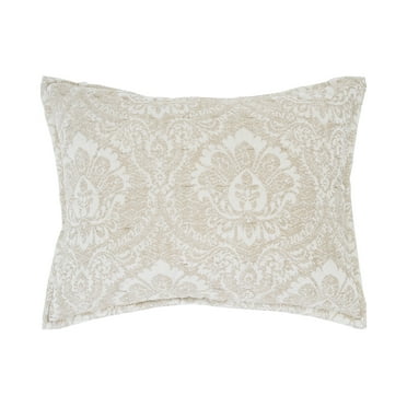 20" x 26" Navar Gray Damask Cotton Standard Sham - Machine Washable