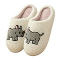 thumbnail image 3 of Gaexia Women's Fuzzy Slippers Cozy Cat Print Open Toe Flat Slides Indoor Home Footwear Comfortable Winter Fall Soft Warm, 3 of 6