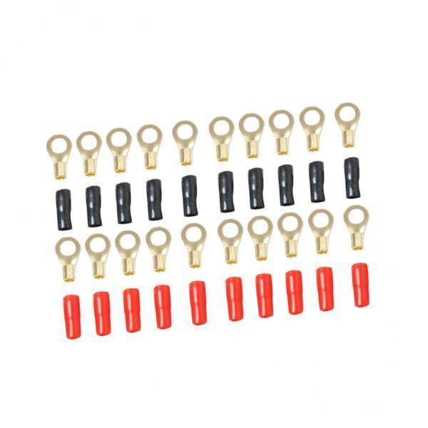 2x Cable de Alimentación de 5,3 Calibre 8 / Abrazaderas de Horquil de Cable / Juego de Abrazaderas de Cable para Vehículos de Repues Sunnimix Terminal de conector de anillo de 8 AWG