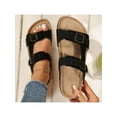 thumbnail image 4 of Women's Comfy Cork Footbed Adjustable Knitting Strap Slides Sandals, 4 of 10
