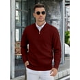 thumbnail image 3 of HAOMEILI Men's Quarter Zip Up Sweaters Slim Fit Lightweight Mock Neck Pullover Casual Polo Sweaters, 3 of 5