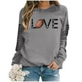 thumbnail image 3 of ADSSDQ Football Game Outfits for Women Crewneck Sweatshirts Women Game Day Football Shirts for Women Long Sleeve Pullover Tops Gray XXXL, 3 of 4