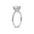 thumbnail image 2 of Gem & Harmony 1.20 Carat (Ctw) Aquamarine Ring with Diamonds in Sterling Silver for Women, 2 of 4