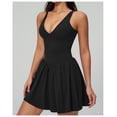 thumbnail image 4 of PISONIC Robe de Tennis à Col en V Profond avec Short Intégré et Soutien-Gorge Robe Athlétique pour Femmes Robe d'Entraînement de Golf d'Été avec Poches, 4 of 7