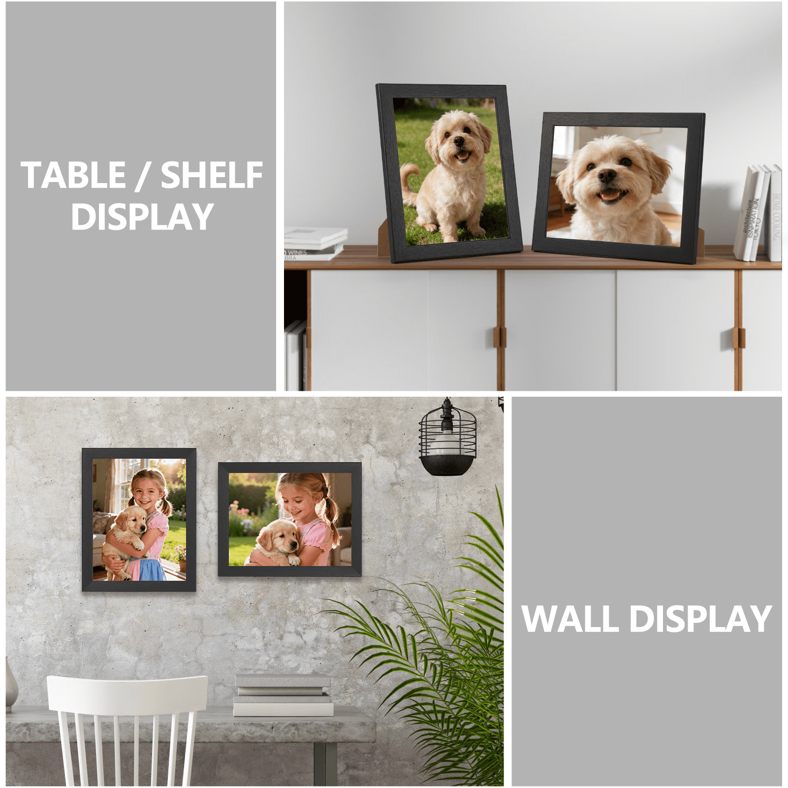 7 Pack 8x10 Picture Frames for Wall Mount and Tabletop Display