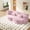 Pink, variant on 78" Teddy Fabric Convertible Loveseat Sleeper Sofa Bed, Pull-Out Loveseat with Foam Filling, Convertible Sofa Bed Couch with No Assembly for Living Rooms, Playrooms, Black