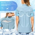 thumbnail image 4 of FEN AI Women Sun Protection Short Sleeve Shirts for Travel Fishing Work Quick Dry Summer Tops Safari Hiking Blouse, 4 of 9