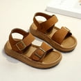 thumbnail image 5 of SERTG Boys Summer Beach Sandals Vintage Hook and Loop Shoes Soft Sole Casual Footwear for Outdoor Play and Daily Use Comfortable Walking Shoes for Kids(Brown,4-4.5 Years), 5 of 9