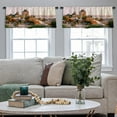 thumbnail image 5 of LALILO Kitchen Curtain Valance Castle Old Quebec City Rod Pocket Window Curtain 52"x 18" Set of 2, 5 of 7