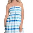 thumbnail image 2 of LA LEELA Women's Holiday Beach Summer Vacation Ruffle Casual Strapless Dresses Tube Top Basic Short Evening Dress L-XL Blue Stripe, 2 of 3
