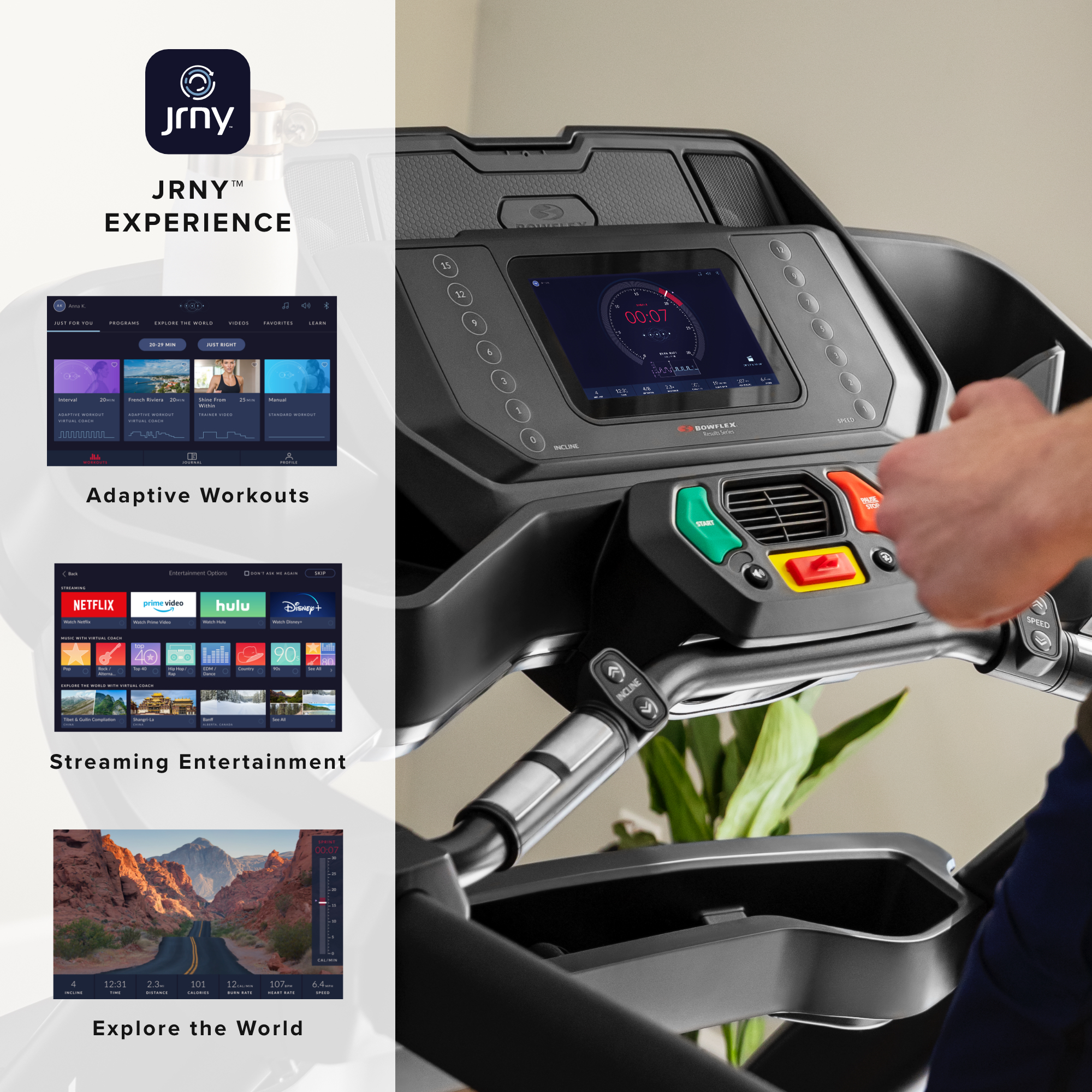 Bowflex Treadmill 7, 15% Motorized Max Incline, HD Touchscreen, Bluetooth Enabled, 375 lb Max Capacity, Free 1-Year JRNY Membership - image 4 of 12