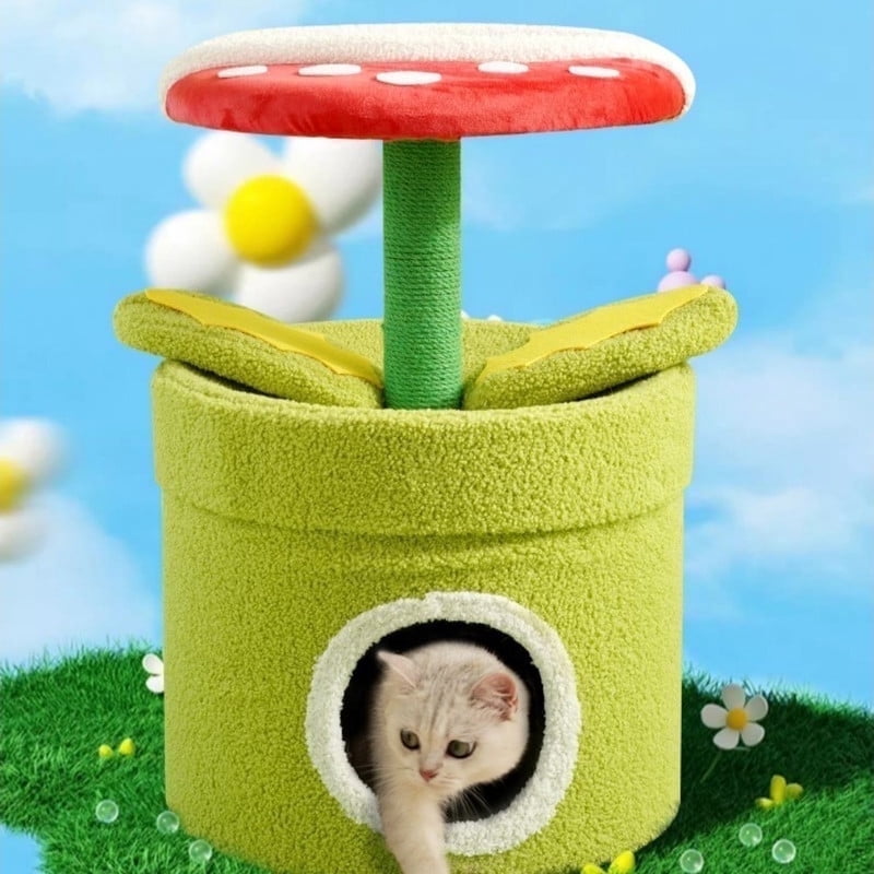 Fairela™ Piranha Plant Cat Condo - Sisal Scratching Bucket & Climbing Frame for Indoor Cats