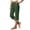 Green, variant on Capris Pants for Women Split Button Elastic Waist Cotton Linen Capris Summer Casual Pedal Pushers with Pockets