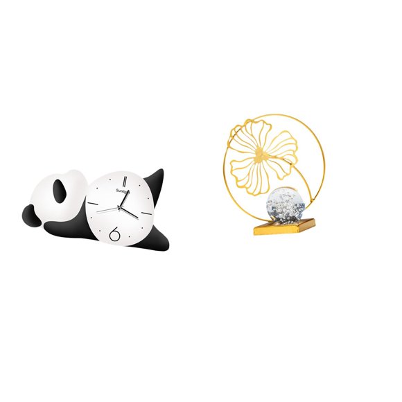 Reloj de pared moderno con forma de hoja de panda, escultura práctica y resistente, decoración para el hogar, para sala de estar, estantería, oficina,