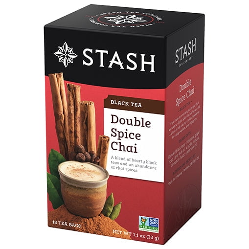 Pack of 6, Stash Tea Double Spice Chai Black Tea, 1.1 oz
