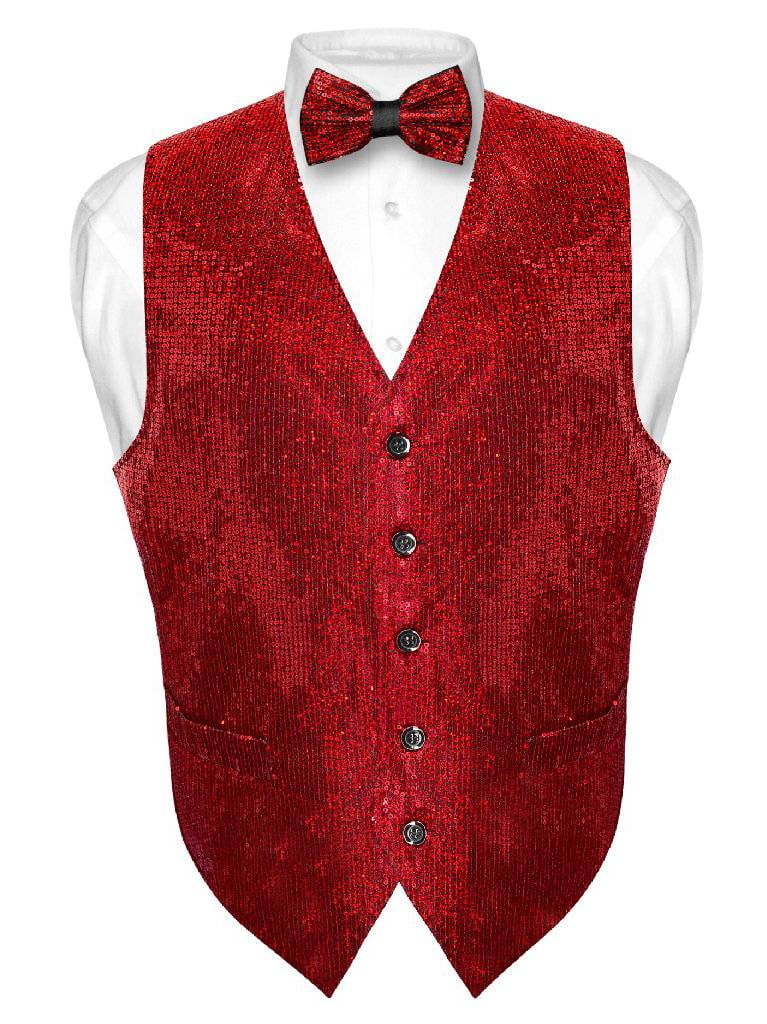 RED SEQUIN BOW TIE TUXEDO BOWTIE CHRISTMAS VALENTINES DAY MEN OR WOMEN NEW!