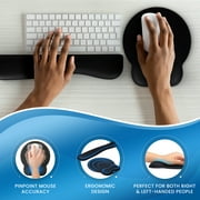 Everlasting Comfort Mouse Pad with Keyboard Wrist Rest Ergonomic Memory Foam Desk Cushion for Carpal Tunnel, Black